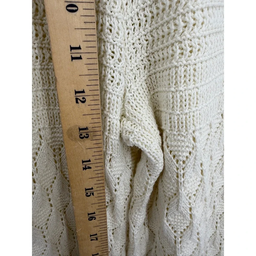 Z Supply Adia Crochet Pant Women Size S Sea Salt Wide Leg Knit Drawstring NEW